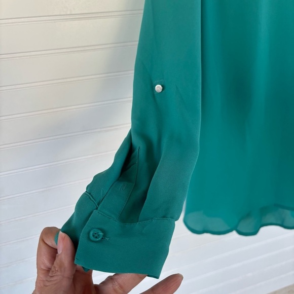 Apt 9 Chiffon long sleeved dressy blouse Size L - Picture 3 of 8